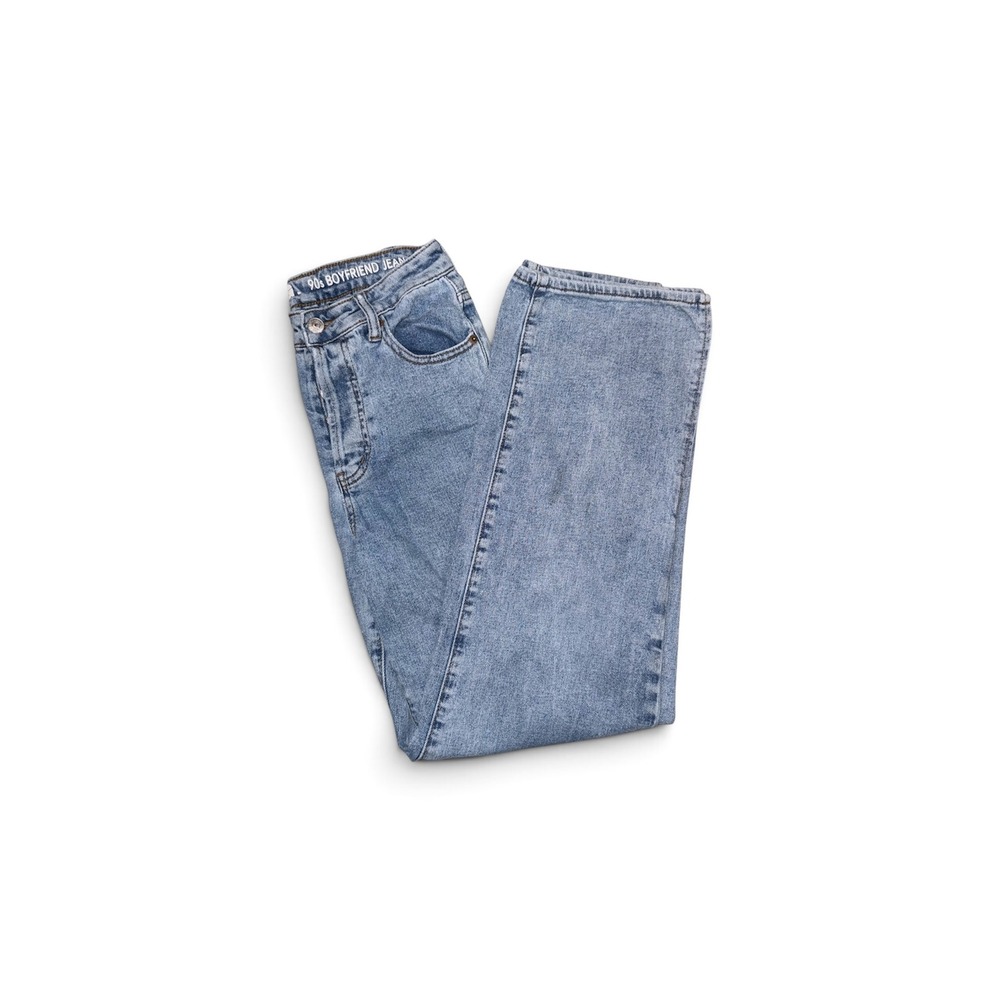SONG 90s Boyfriend Jeans Light Wash High Rise Side Slit Size 1/25